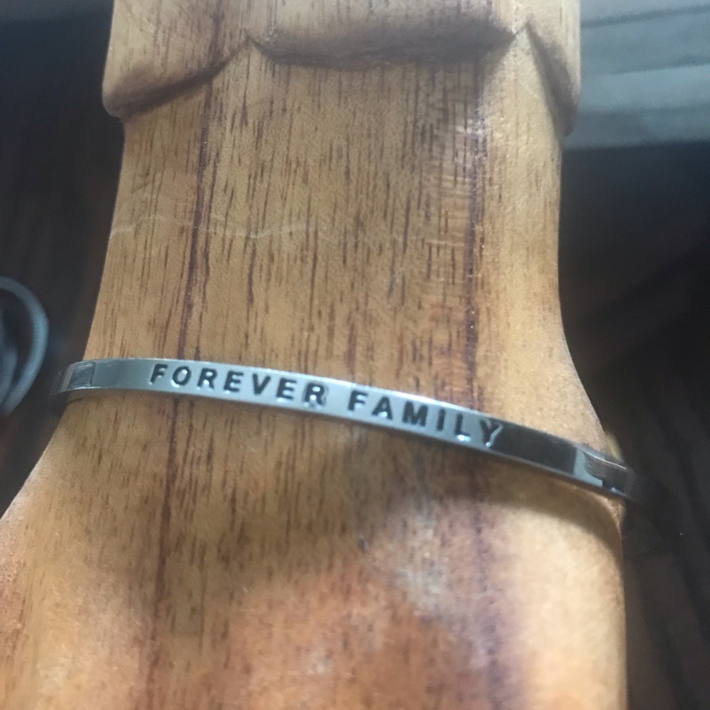 Stainless FOREVER FAMILY cuff bracelet